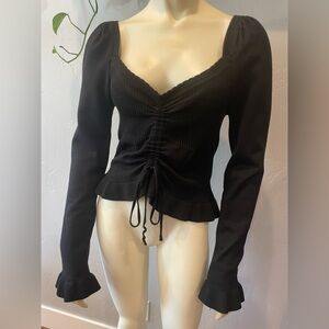 Women’s cropped ruffled sweater size M